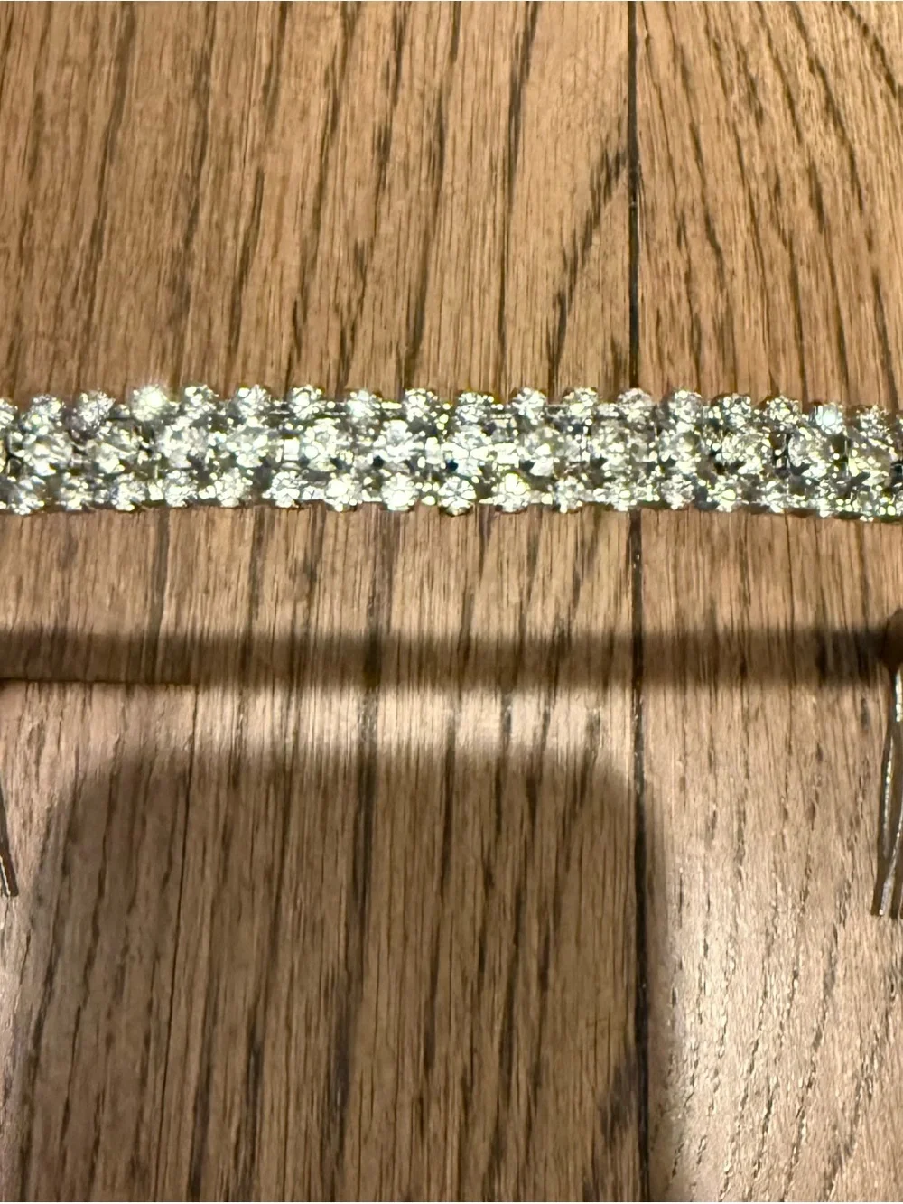 Silver Crystal Hairband with Built-In Side Combs